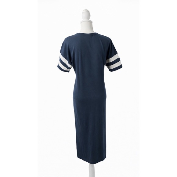 NWOT Anthropologie Daily Practice Graphic T-shirt Midi Dress Navy/White XS - Picture 7 of 10